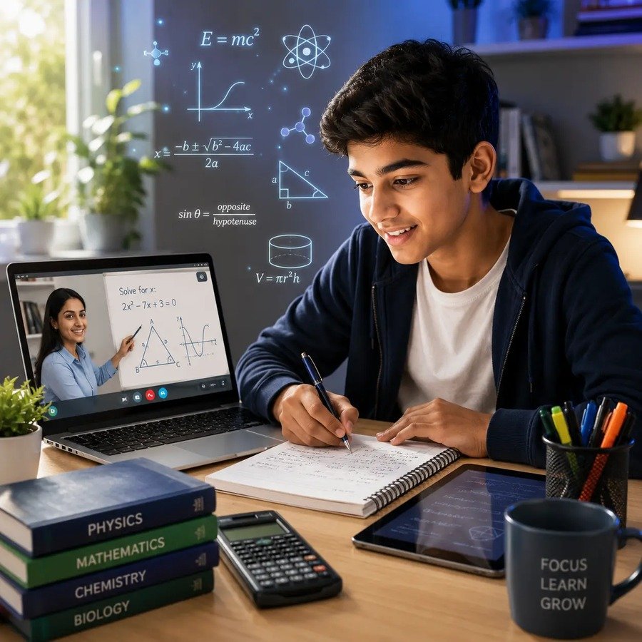 Tutor and student working together on a laptop